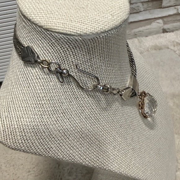 Antique Victorian Pocket Watch Chain with Spinning Crystal Watch Fob - Picture 10 of 11